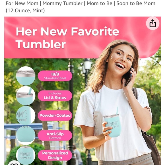 Funny “mommy’s sippy cup” Wine Tumbler To Go Cup with Straw - Picture 7 of 8